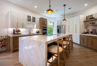 Full Kitchen Remodeling with Countertop, Island and Cabinets