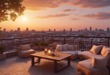 A serene yoga studio bathed in natural light with mats neatly arranged.