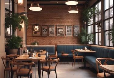 A serene yoga studio bathed in natural light with mats neatly arranged.