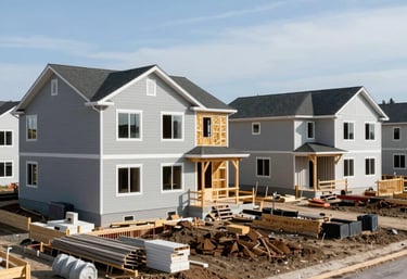 Construction crew laying foundation on a new affordable home site in HRM, Nova Scotia.