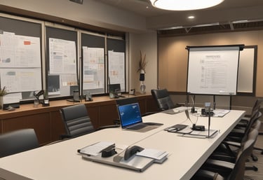 five person standing while talking each other