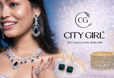 City Girl Jewellery Rhodium Plated Bridal Wear