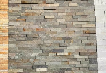 pedra carranca filete verde instala em parede interna e externa. rústico elegante. baixa manutenção