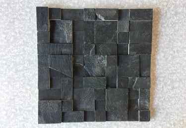 pedra ferro black mosaico em tela para parede interna e externa rústico elegante fácil instalar