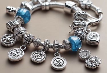 A display of elegant handmade jewelry pieces arranged on natural wooden surfaces.