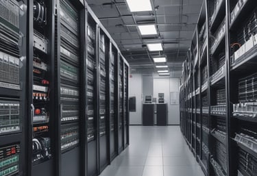 Technician installing low voltage wiring in a modern office setting.