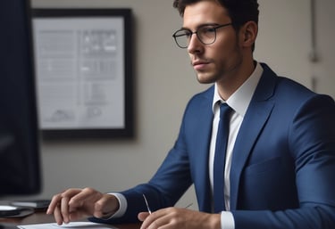 Image showing a team of lawyers working together in a modern law firm environment.