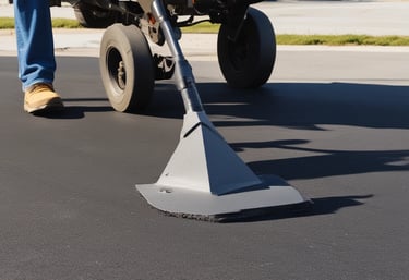 A busy construction site with workers laying asphalt on a road under a clear sky.
