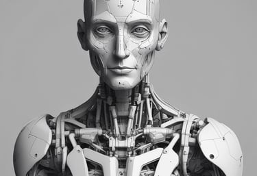 Futuristic holographic interface showing automated social media integrations.