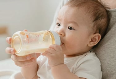 A warm scene of a licensed speech pathologist gently guiding a toddler through their first solid foods.