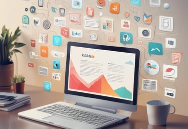 A friendly team meeting in a bright office, collaborating over web design projects.