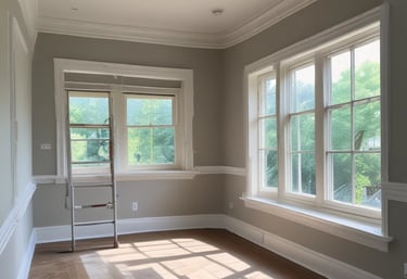 Before and after transformation of a beautifully painted room.