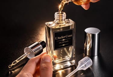 Bar à parfum à Pézenas - Parfumerie L’Atelier Conti lors d’une création de parfum sur-mesure