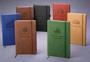 moleskine personalizado com capa em couro sintético baixo relevo