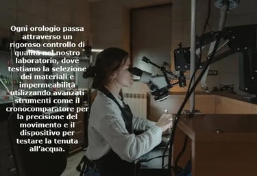 tecnico lavora tramite un microscopio elettronico per un rigoroso controllo ad un movimento di un orologio