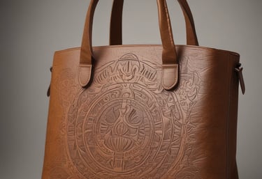Close-up of a skilled artisan hand-stitching a fine leather wallet in a rustic workshop.