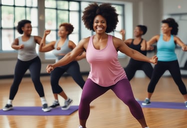 Community members engaged in an outdoor fitness class