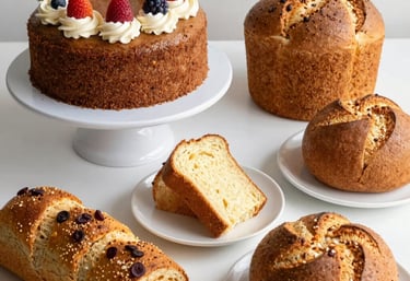 Elegant close-up of Matsutani Chemical products like Pineflow and Fiblesol arranged with gold and blue accents.