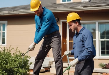 Image showing a real estate agent handing keys to happy new homeowners.