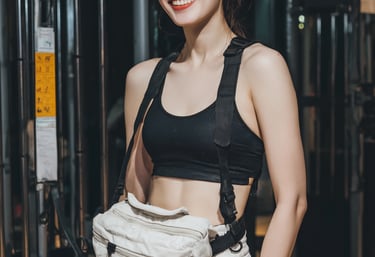 Smiling girl with bag across her shoulder