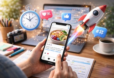 AI-assisted social media content creation designed to engage audiences and grow influencer reach