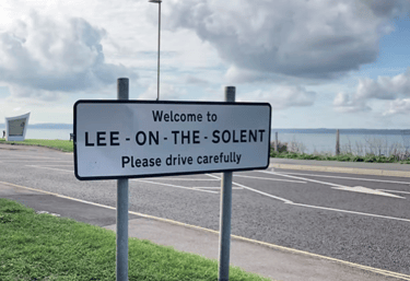 Lee on Solent road sign for driving test preparation