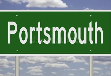 Portsmouth road sign for driving test preparation
