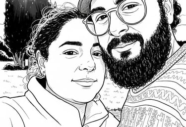 retrato a blanco y negro de una pareja 