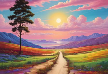 A dynamic path from darkness to light, showing transformation and regained life force.