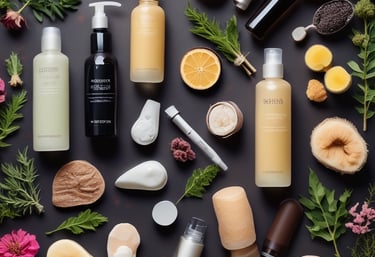 Close-up of vibrant tropical fruit extracts in glass containers.