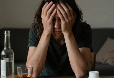 a man riding a skateboard down a street next to tall buildings