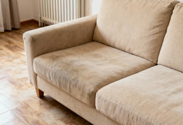 a couch with a dog on it