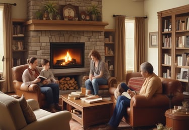 Stacks of beautifully designed Christian books with family-friendly themes on a wooden table.