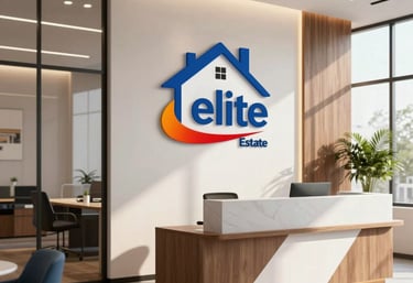 Modern office exterior of Elite Real Estate in New City Phase II, bathed in soft daylight.
