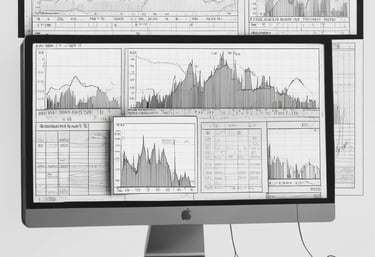 A computer monitor screen showing stock trading