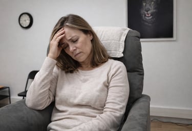 patiente mimant ses vertiges