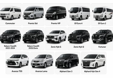 Hiace Commuter Hiace Premio Std Hiace Premio VIP Elf Euro 4 Elf Euro 2 Innova Reborn Facelift 2022-2