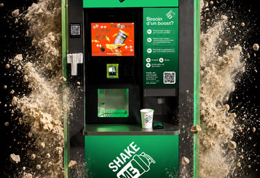 ShakeMe distributeur automatique de protéine pour les salles de sport Genève suisse
