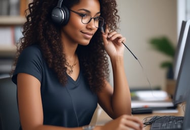 Close-up of hands using communication tools during a telehealth speech therapy session.