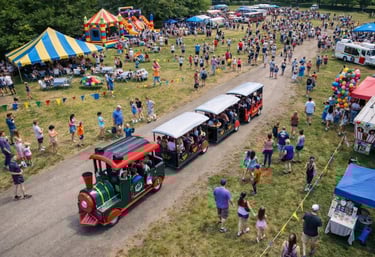 Kids train ride at fair