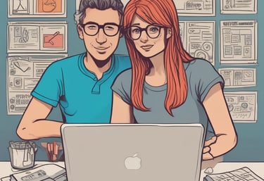 A friendly client meeting with a web designer in a bright office.