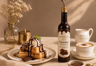 MONÉLIA chocolate syrup for desserts waffles coffee and premium drinks