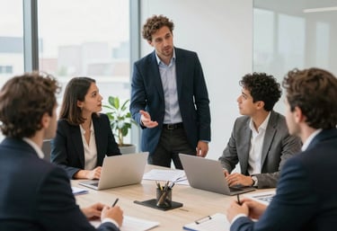 Happy young couple reviewing property investment options on a laptop at home.