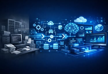 Digital transformation consulting with process automation, legacy modernization, and AI-driven analy