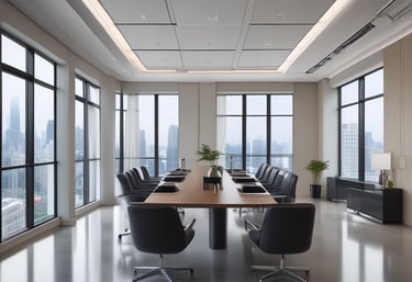 Minimalist abstract graphic representing seamless integration of AI and human expertise in business operations.