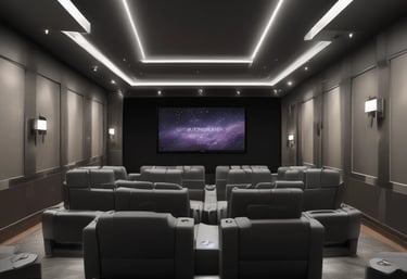 Technician carefully mounting a modern flat-screen TV with hidden wiring in a stylish living room.