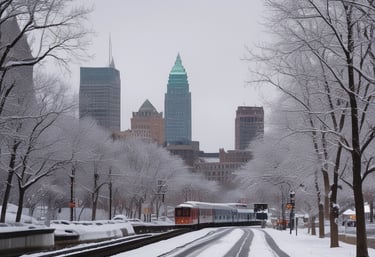 A group of men working together outdoors in Cleveland, planting trees and cleaning a neighborhood park.