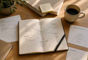Material de estrategia y organización para pequeñas marcas