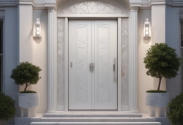 Stylish pergola structure in a sunny garden setting.