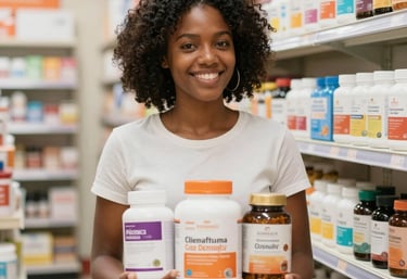 A customer service representative smiling while assisting a shopper.